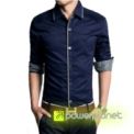 Camisa Slim Fit Azul - Homen - Item