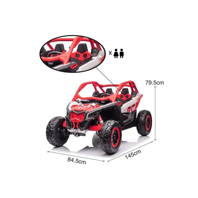 Can AM Maverick UTV Buggy XXL 24V Display MP4 Rouge - Voiture électrique pour enfants - Ítem6