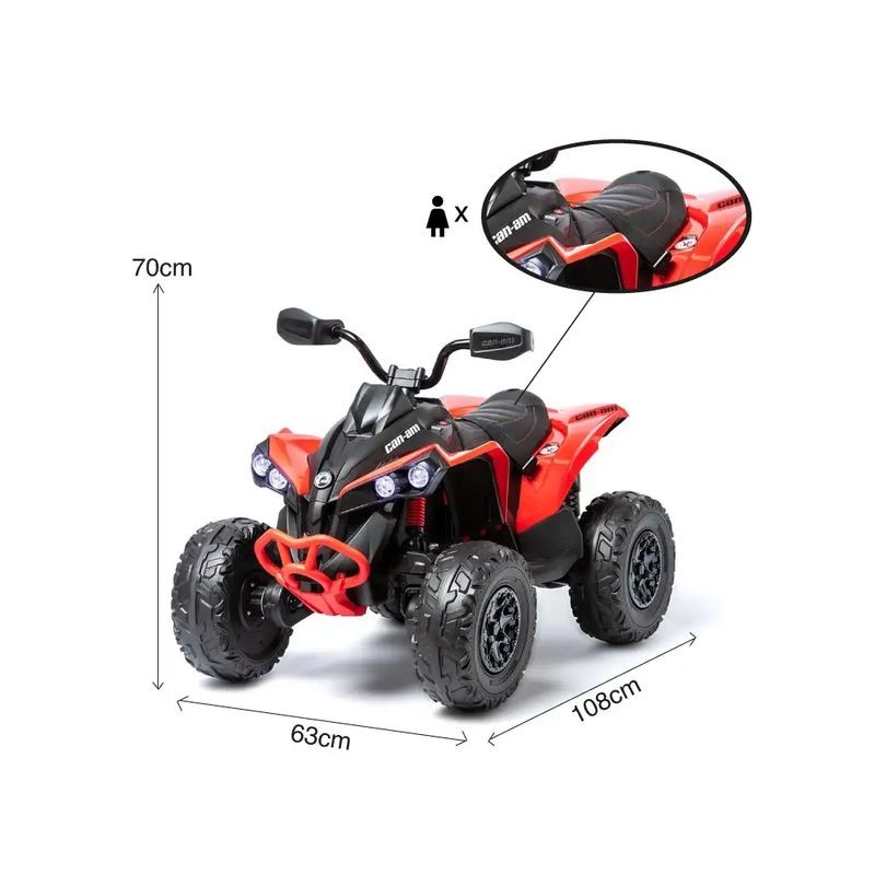 Quad infantil Can Am Renegade 24V Rojo - Coche eléctrico para niños - Ítem13