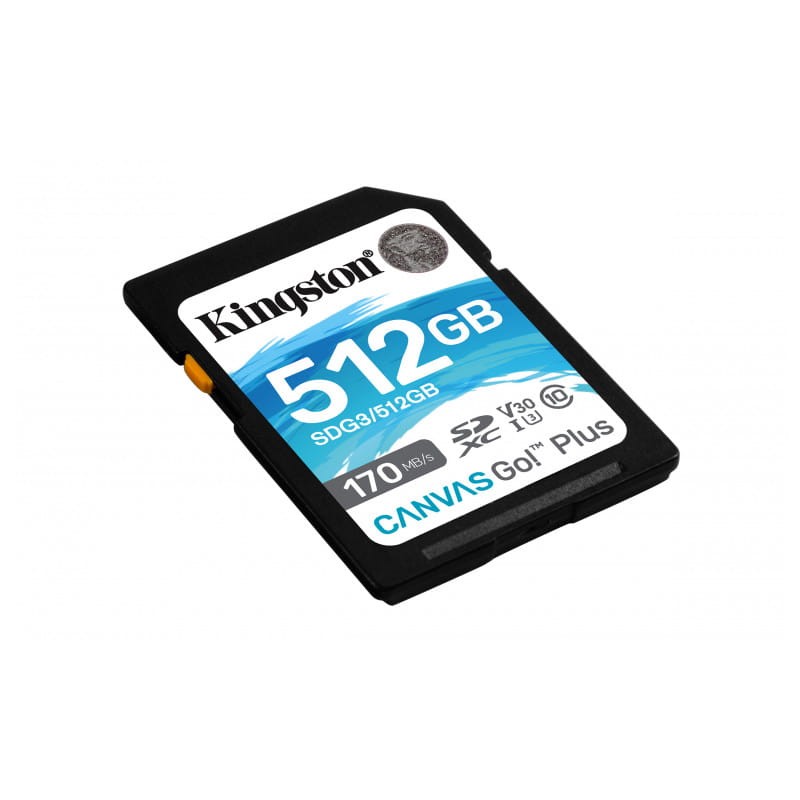 Kingston Canvas Go! Plus 512 GB Clase 10 UHS-I U3 V30 Negro / Turquesa - Tarjeta SD - Ítem1
