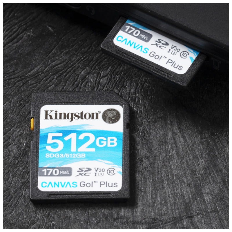 Kingston Canvas Go! Plus 512 GB Clase 10 UHS-I U3 V30 Negro / Turquesa - Tarjeta SD - Ítem3