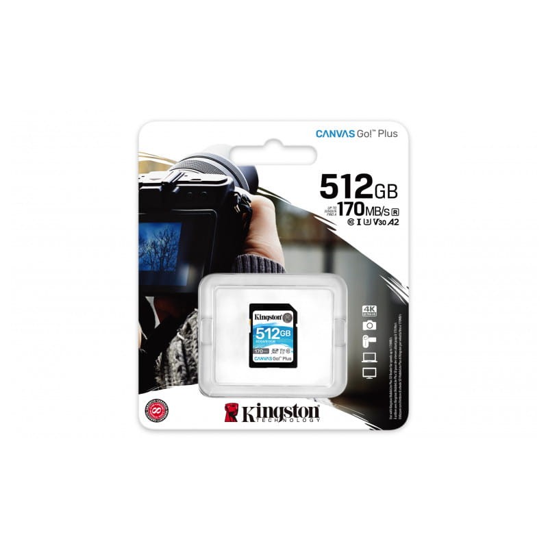 Kingston Canvas Go! Plus 512 GB Clase 10 UHS-I U3 V30 Negro / Turquesa - Tarjeta SD - Ítem4