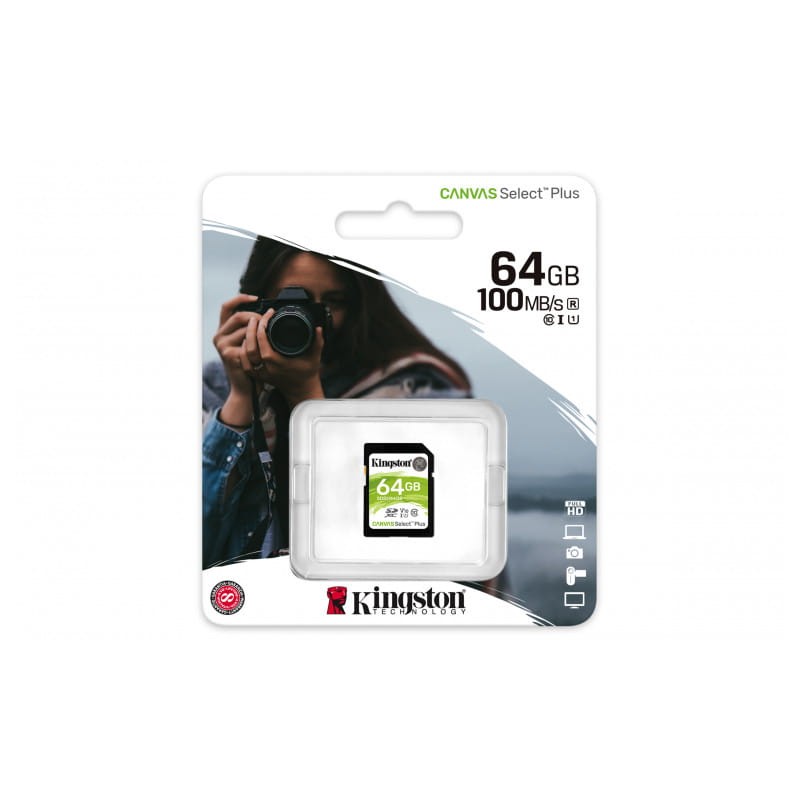 Kingston Canvas Select Plus 64 GB Class 10 UHS-I U1 V10 Vert / Blanc - Carte SD - Ítem2