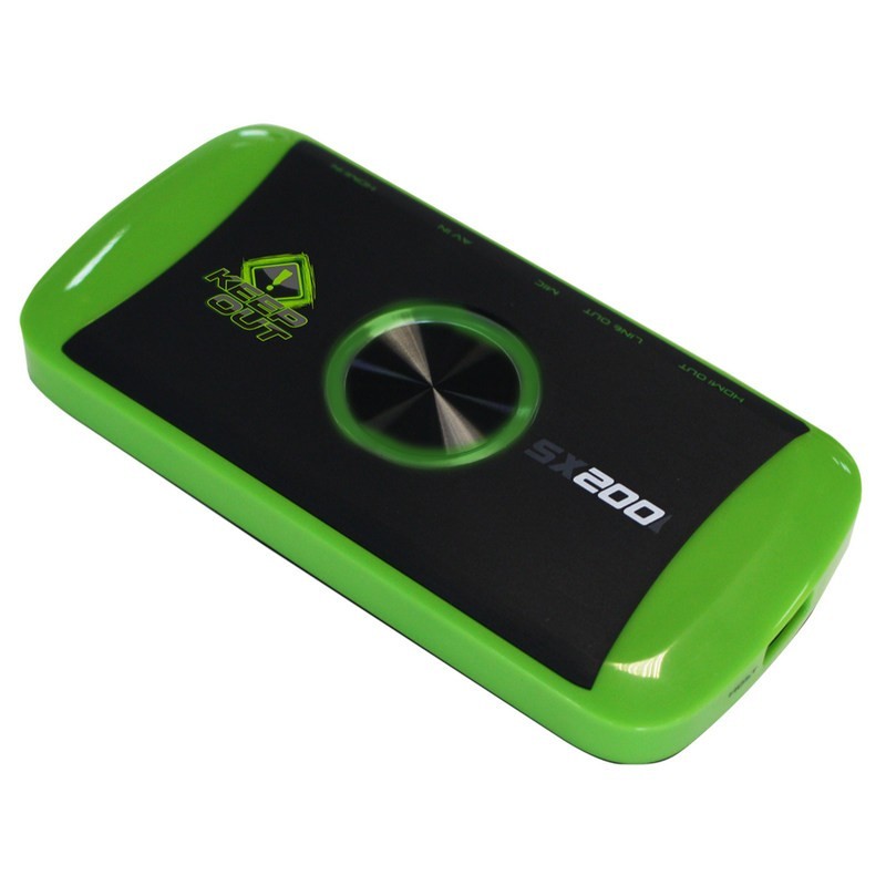Capturadora KeepOut SX200 USB - Color negro y verde - Captura Full HD - Entrada Micrófono - Diseño Portátil - Ranura SD