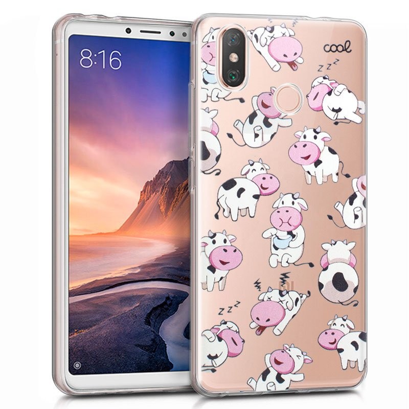 Funda de silicona con print Clear Vacas de Cool para Xiaomi Mi Max 3 - Ítem