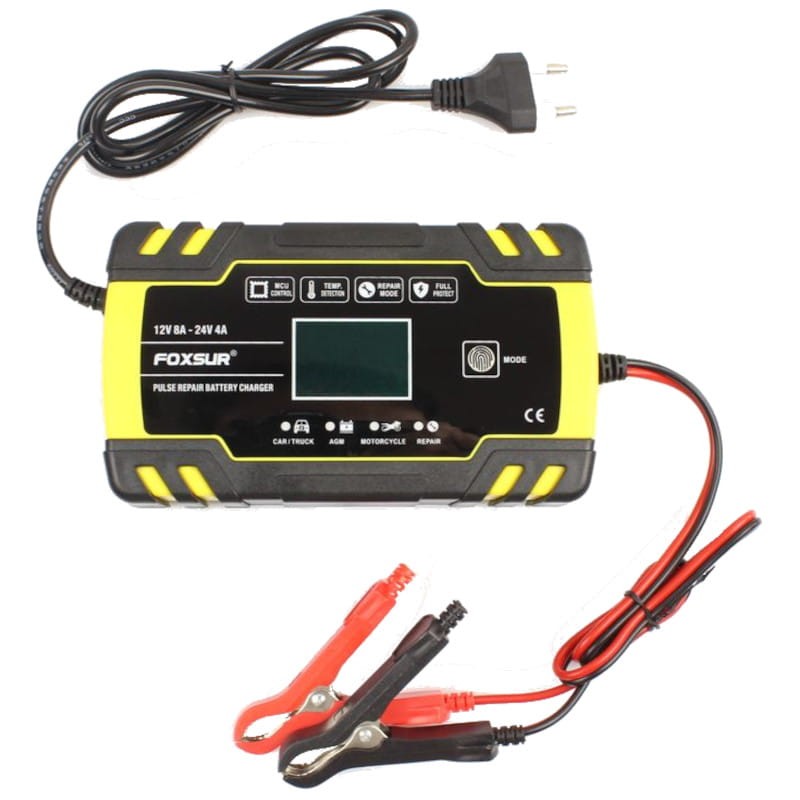 Cargador Automático de Batería de Coche 12V 10A 24V 5A Amarillo - Ítem