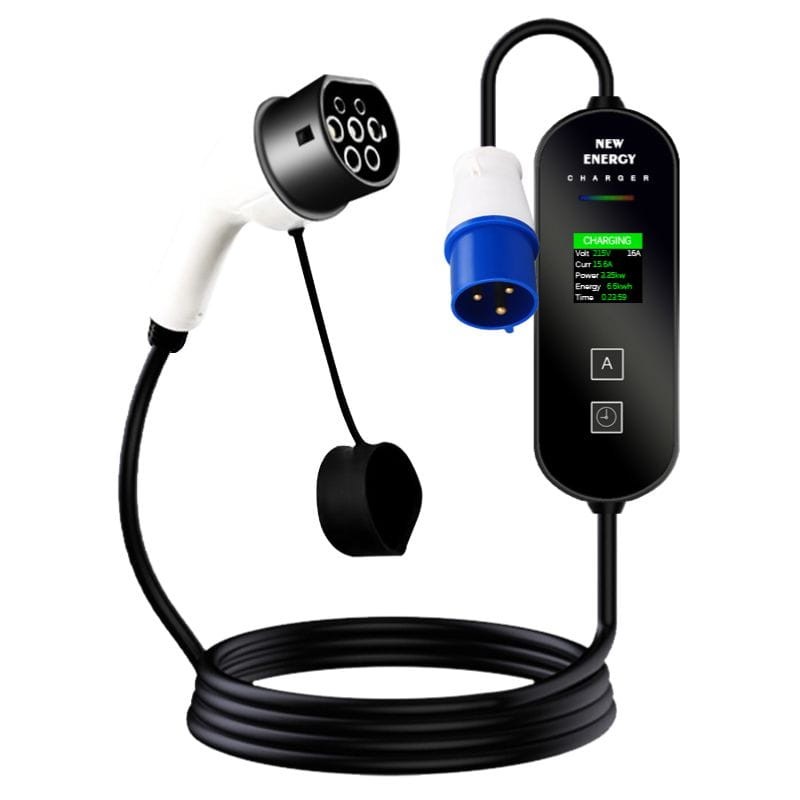 Carregador de isqueiro elétrico com ecrã LCD EV 32A/7.0KW/10M com ficha (3 pinos) - Item