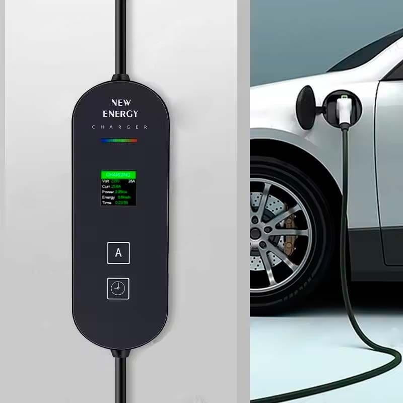 Cargador de Coche Eléctrico con Pantalla LCD EV 32A/7.0KW/10M sin Cabezal de Enchufe - Ítem1