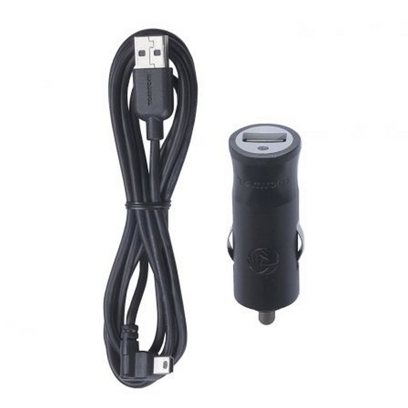 Cargador de Coche TomTom Vía/GO/XL/XXL/ONE/START - Cargador Optimizado para Sistema GPS - Compatible con Varios Modelos - Cargador de Mechero - Puerto USB - Cable Mini USB - Adaptador Micro USB