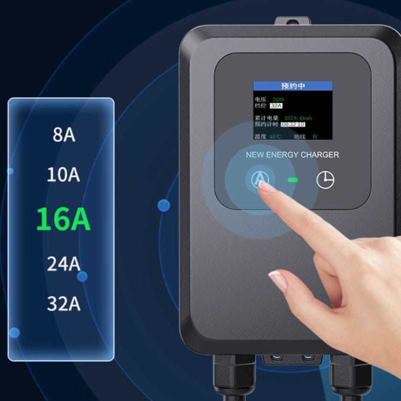 Borne de recharge pour véhicule électrique 32A/7.0KW/10M Noir - Chargeur EV Type 2 - Ítem3