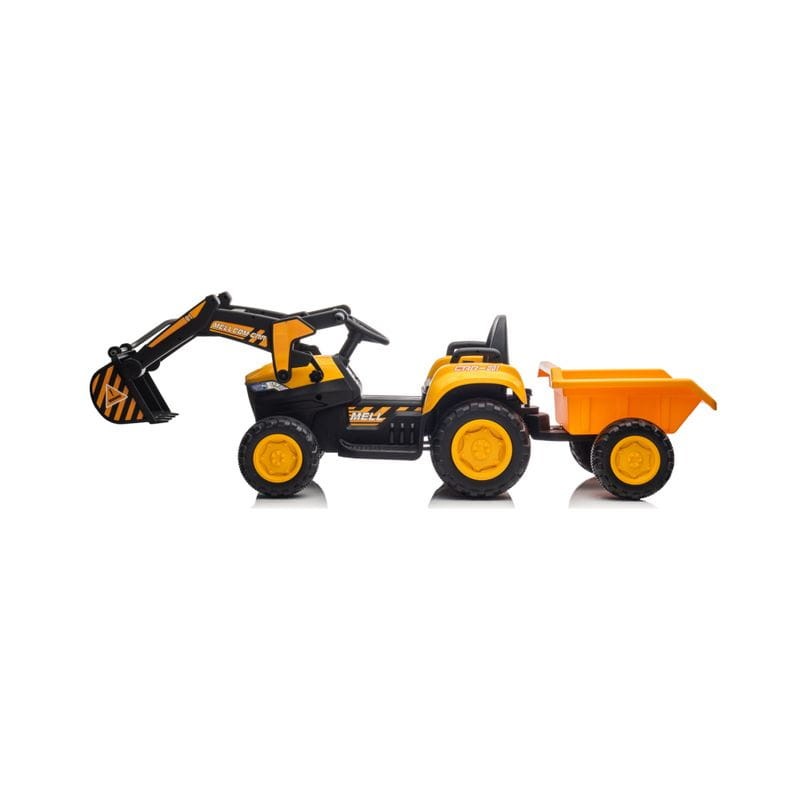 Excavadora con remolque Stone 12V Amarillo - Coche eléctrico para niños - Ítem1