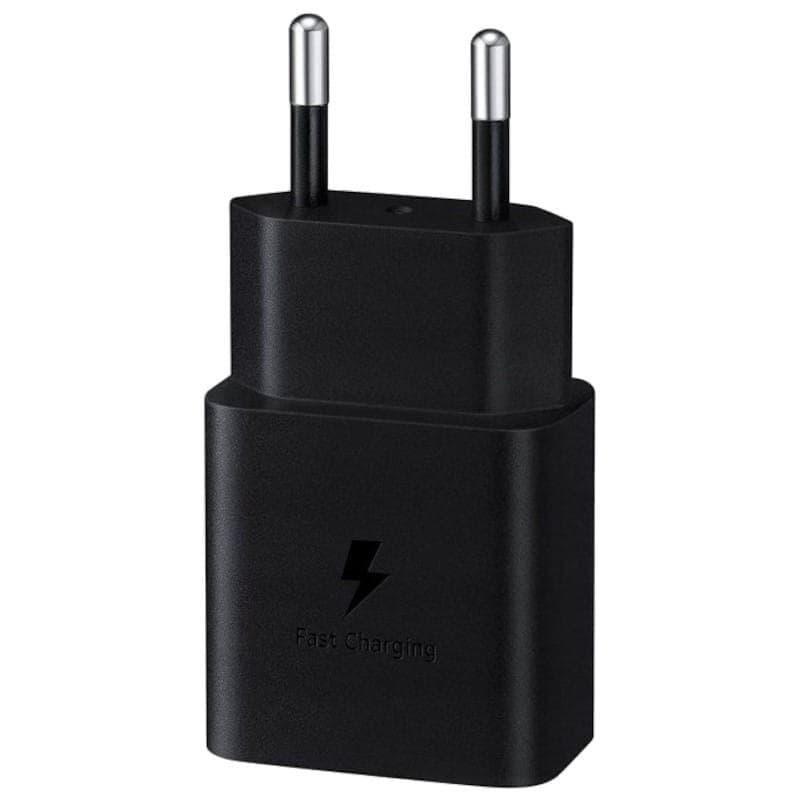 Vista frontal de Samsung EP-T1510XBEGEU USB Tipo C + Cable 15W  Negro - Cargador