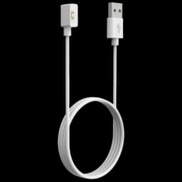 Cabo carregador branco USB com conector magnético de 2 pinos; fio longo e flexível, ideal para Carregador Xiaomi Smart Band 10 Pro 10 9 Pro 9 Active 9 8 Pro