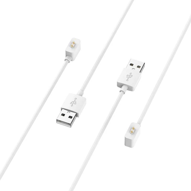 Cabo carregador USB branco com conector magnético para Xiaomi Smart Band 10 Pro 10 9 Pro 9 Active 9 8 Pro e Redmi Watch 6 5, compacto e leve