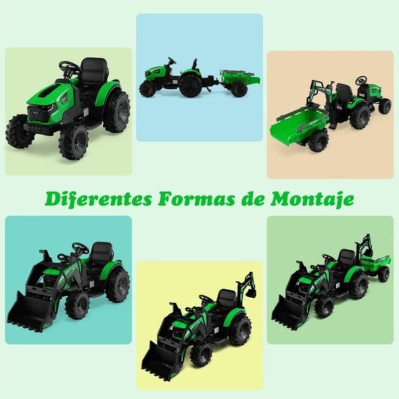 Pelleteuse avec remorque Diggy 24V Vert - Voitures électriques pour enfants - Ítem9