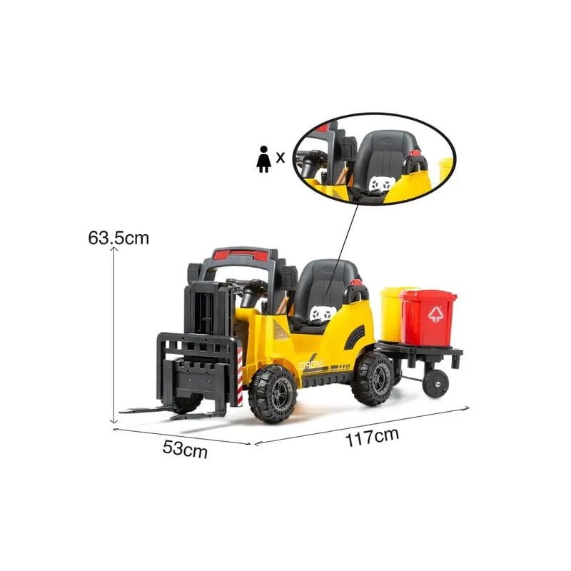 Carretilla elevadora Elevator 12v Amarillo - Coche eléctrico para niños - Ítem14