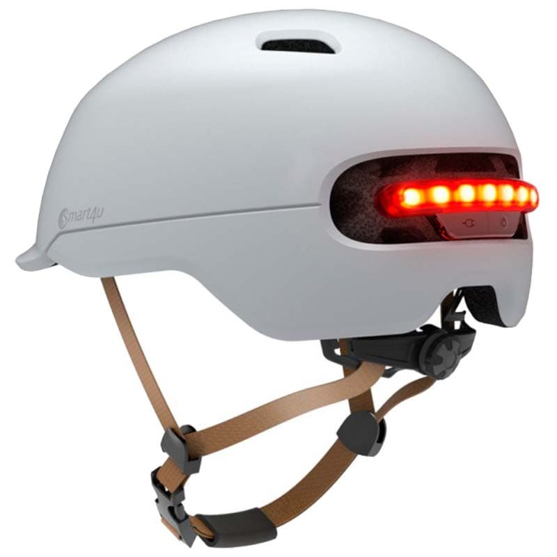 vista trasera del Casco Smart4U SH50L Talla L en color blanco