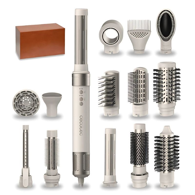 Moldeador multifunción Cecotec Bamba CeramicCare 14in1 AirGlam Champán - Ítem