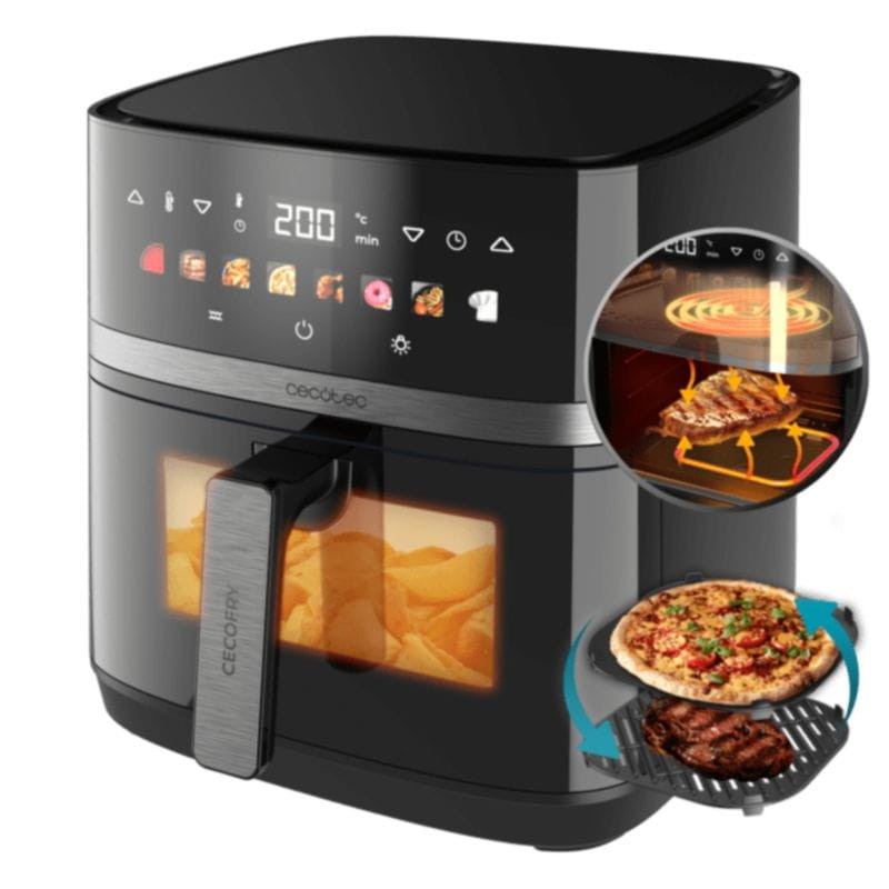 Cecotec Cecofry&Grill Duoheat 8000 Sencillo 8 L Independiente 2200 W Negro - Freidora de Aire - Ítem5