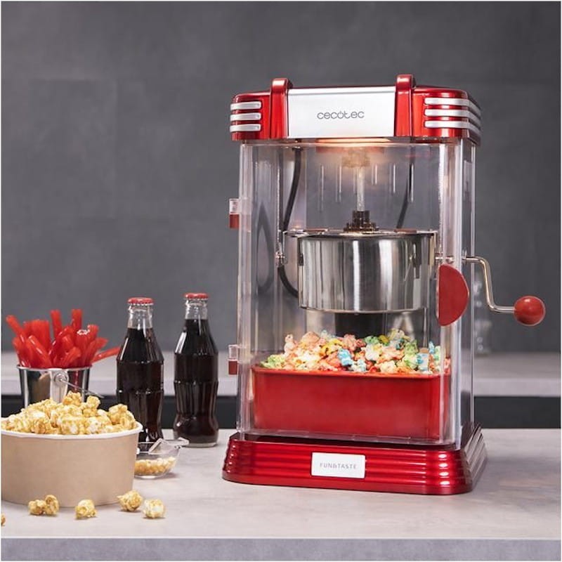 Cecotec Fun&Taste P'Corn Classic Palomitera Rojo/Acero 300 W y 0,5 L de  capacidad