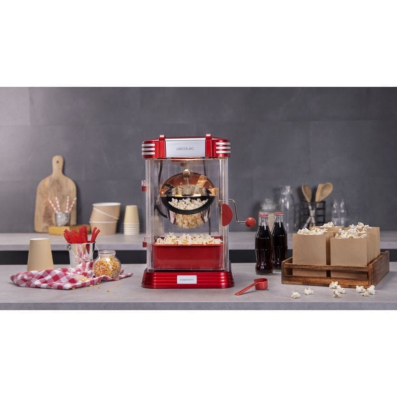 Cecotec Fun&Taste P'Corn Classic Palomitera Rojo/Acero 300 W y 0,5 L de  capacidad