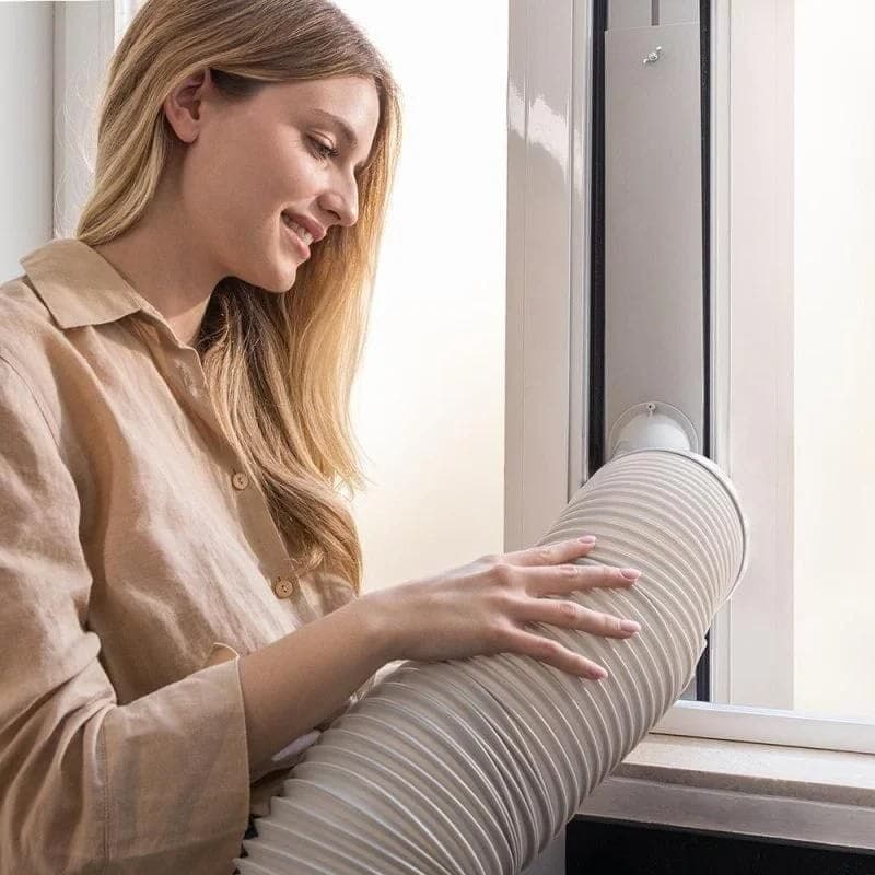Cecotec ForceClima 9100 Soundless Connected Gris - Aire acondicionado portátil sacado el tubo por la ventana