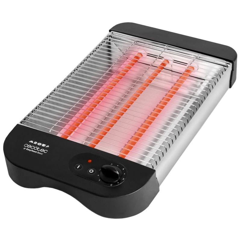 Cecotec Turbo EasyToast Basic - Torradeira Plana Preta - Item