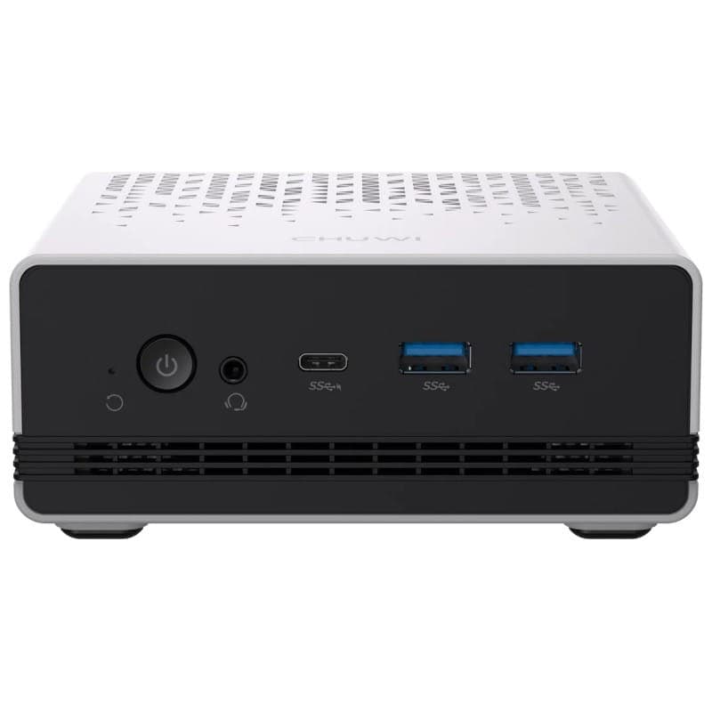 Frontal de Chuwi UBox Ryzen 5-6600H/16GB DDR5/512GB SSD/W11 Pro Prata - Mini PC