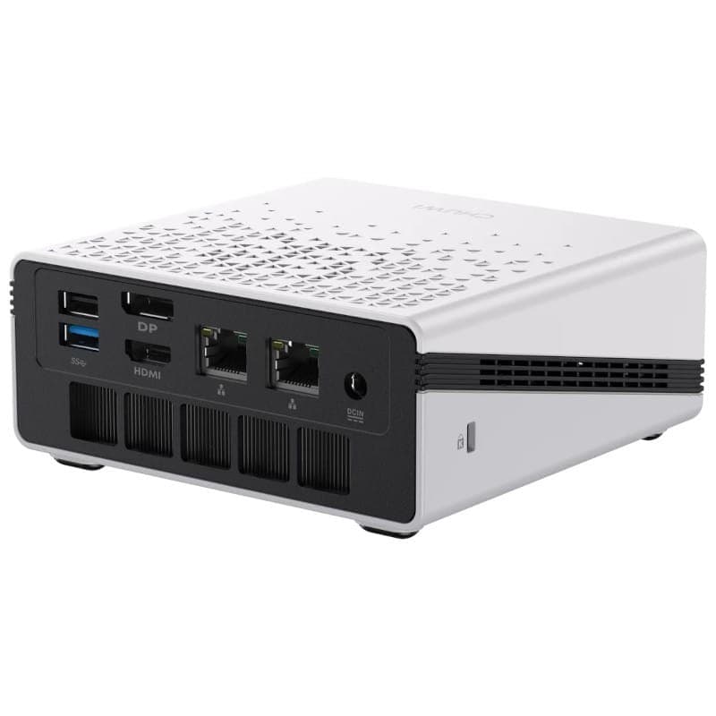 Conexões de Chuwi UBox Ryzen 5-6600H/16GB DDR5/512GB SSD/W11 Pro Prata - Mini PC