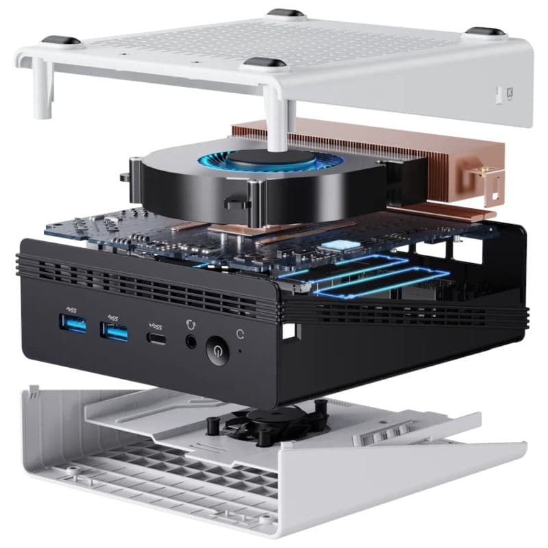 Dissipação de Chuwi UBox Ryzen 5-6600H/16GB DDR5/512GB SSD/W11 Pro Prata - Mini PC