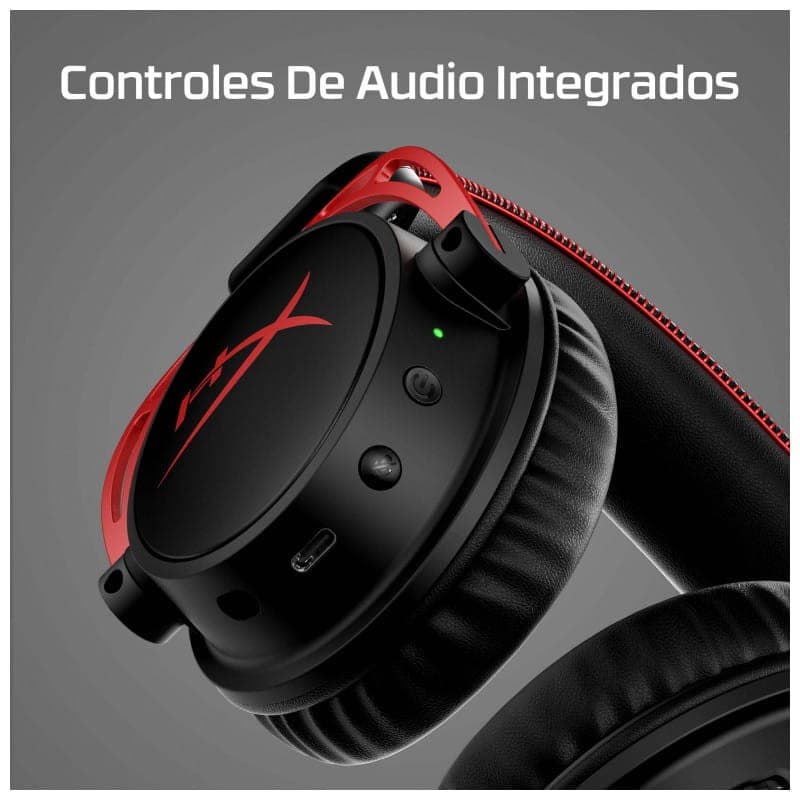 HyperX Cloud Alpha Black e Red - controlos integrados de auscultadores para jogos sem fios