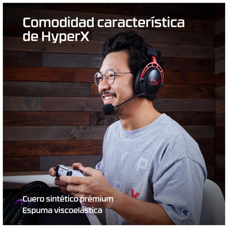 HyperX Cloud Alpha Negro y Rojo - Auriculares inalámbricos gaming - Ítem9