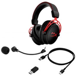 HyperX Cloud Alpha Black and Red - Auscultadores para jogos sem fios, o que vem na caixa