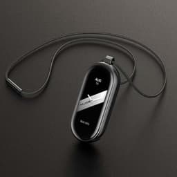 photographie réelle du Pendentif Xiaomi Smart Band 8 Adaptateur Métallique et Collier Noir