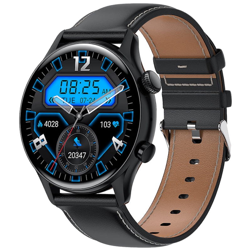 Colmi i30 Black with Black Leather Strap - Smart Watch