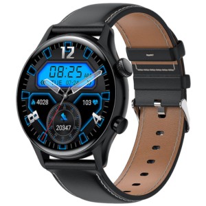 Colmi i30 Negro con Correa de Cuero Negra - Reloj Inteligente