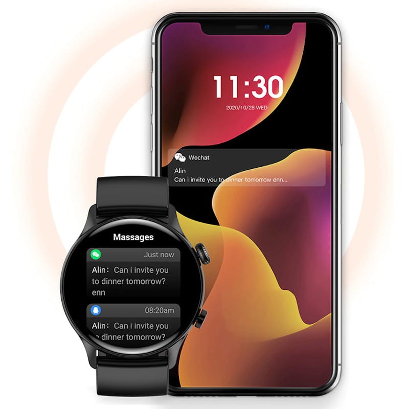 Colmi i30 Preto con Pulseira de Couro Preta - Relógio Inteligente - Item4