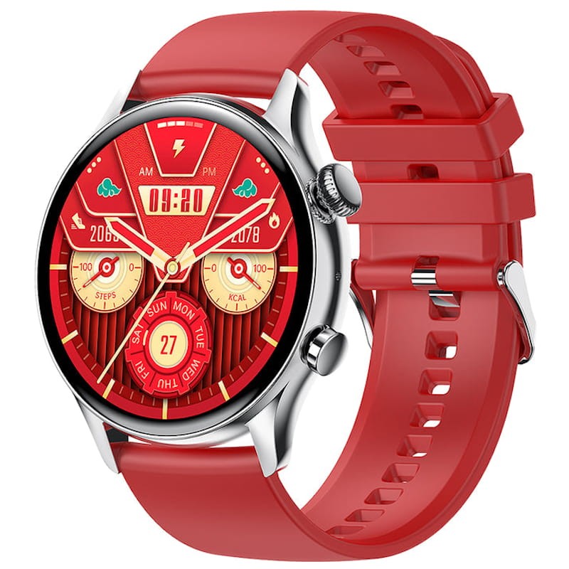 Colmi i30 Prateado com Pulseira de Silicone Vermelho - Relógio Inteligente - Item