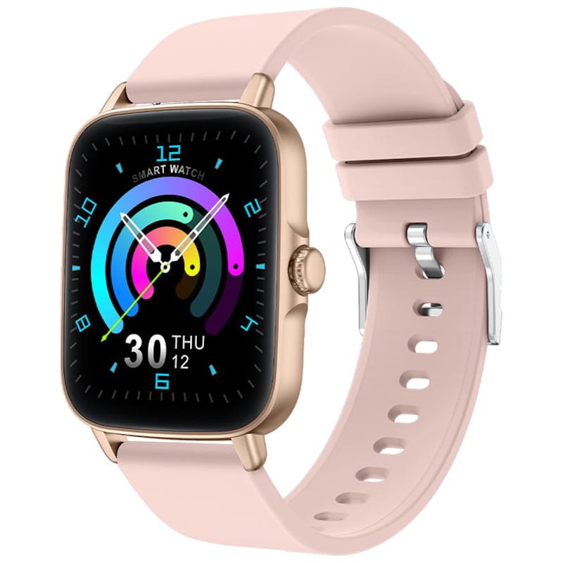 Colmi P28 Or / Bracelet Silicone Rose - Montre connectée