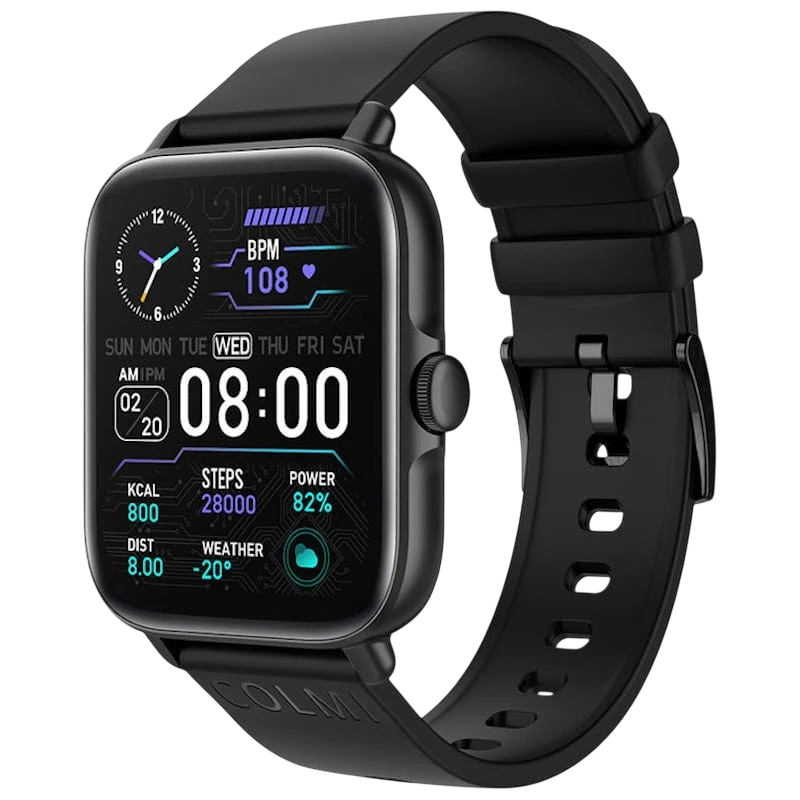 Colmi P28 Plus Preto Pulseira de Silicone Preto - Relógio inteligente - Item