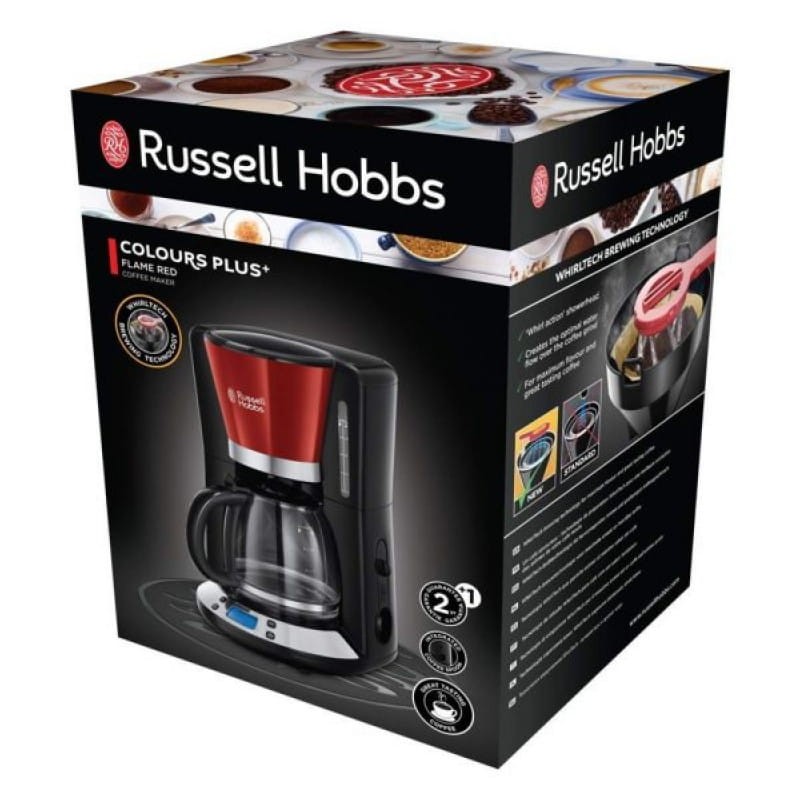 Russell Hobbs Colours Plus+ Automática 1100 W 1,25 L Negro, Rojo - Cafetera - Ítem1
