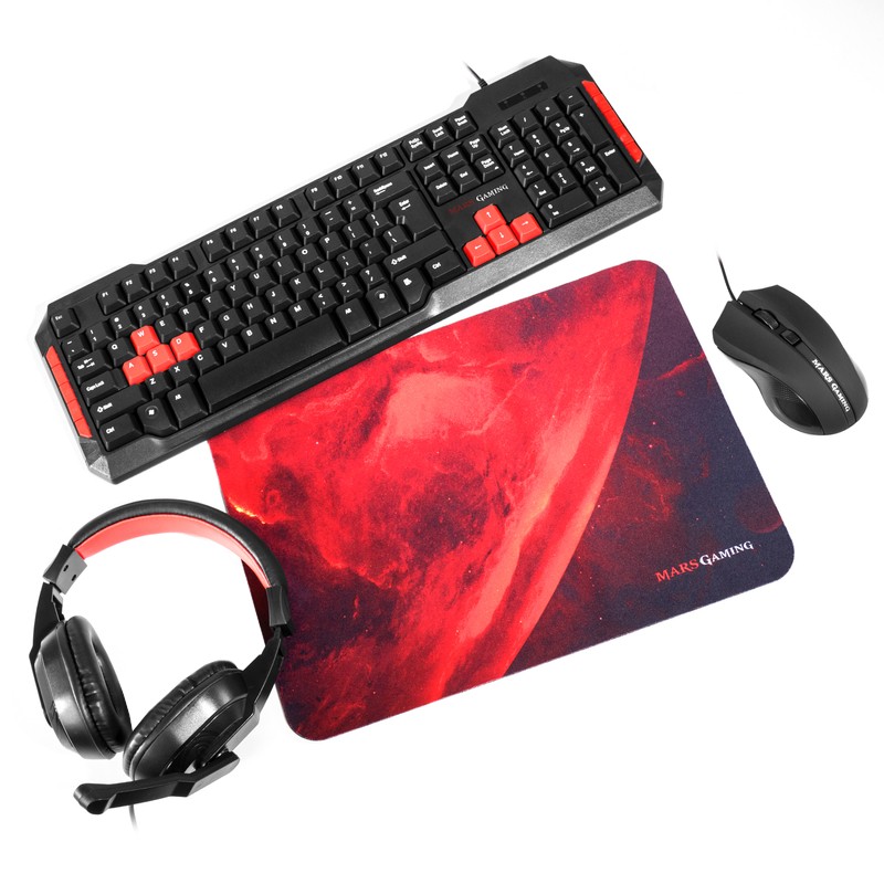 Combo Mars Gaming MRCP1 teclado USB Negro Rojo - Ítem2