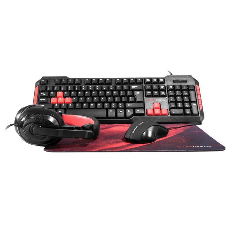 Combo Mars Gaming MRCP1 Clavier USB Noir Rouge - Ítem4
