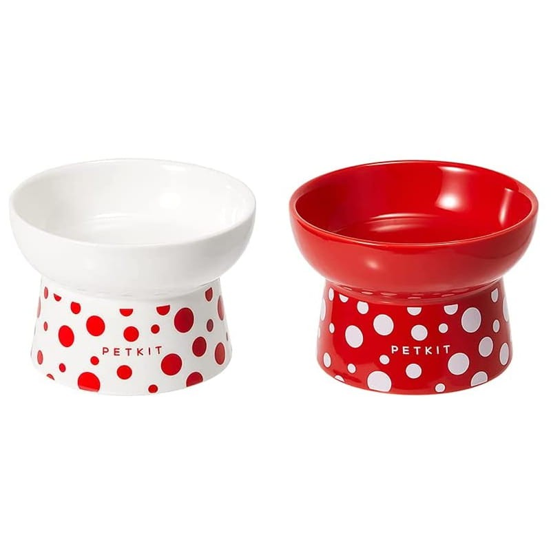Comedero Doble para Mascota Cerámica Petkit Polk Dot Bowl - Ítem