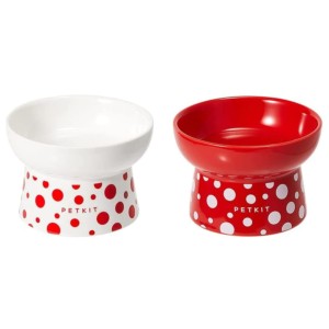 Mangeoire Double pour Animaux Domestiques Céramique Petkit Polk Dot Bowl
