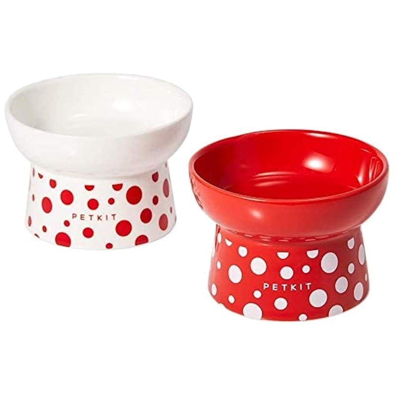 Comedero Doble para Mascota Cerámica Petkit Polk Dot Bowl - Ítem1