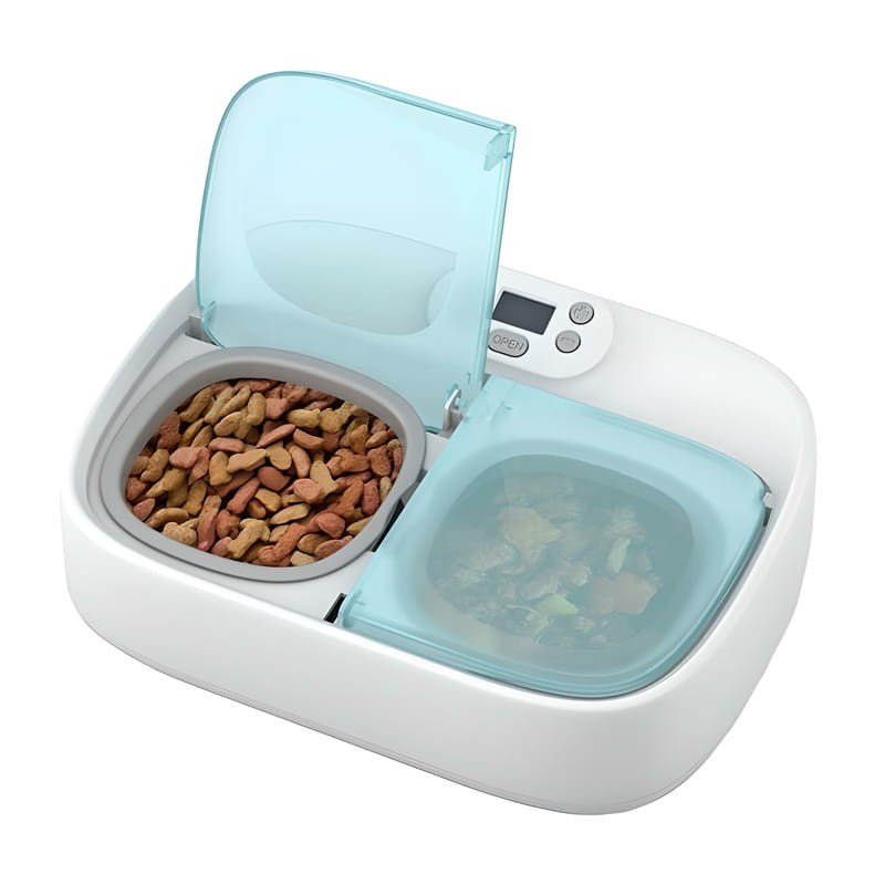 Petoneer Two-Meal Feeder - Alimentador Inteligente Para Animais de Estimação - Programável com APP - Ideal para Separar Ração Seca de Comida Úmida - Item