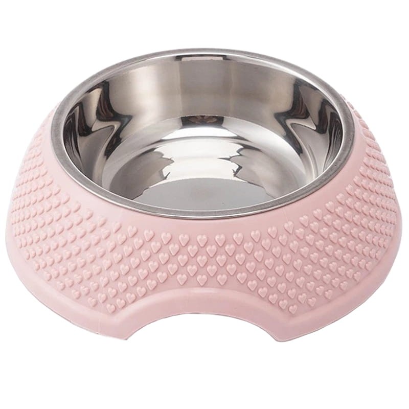 Comedero para Mascota Acero Inoxidable Rosa - Ítem