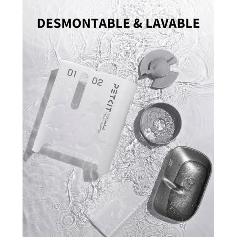 PETKIT Yumshare Dual-Hooper Branco - Alimentador Inteligente Para Animais de Estimação com Câmera e Microfone - Função com IA, Áudio Bidirecional - Programável com APP - Aço Inoxidável Ideal para Cães e Gatos - Item5