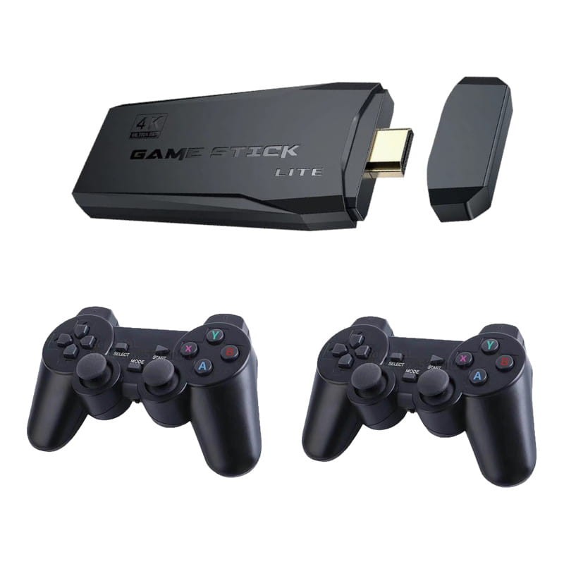 Game Stick Lite 4K + 20.000 Jogos Retrô, 9 Consoles, 2 Controles